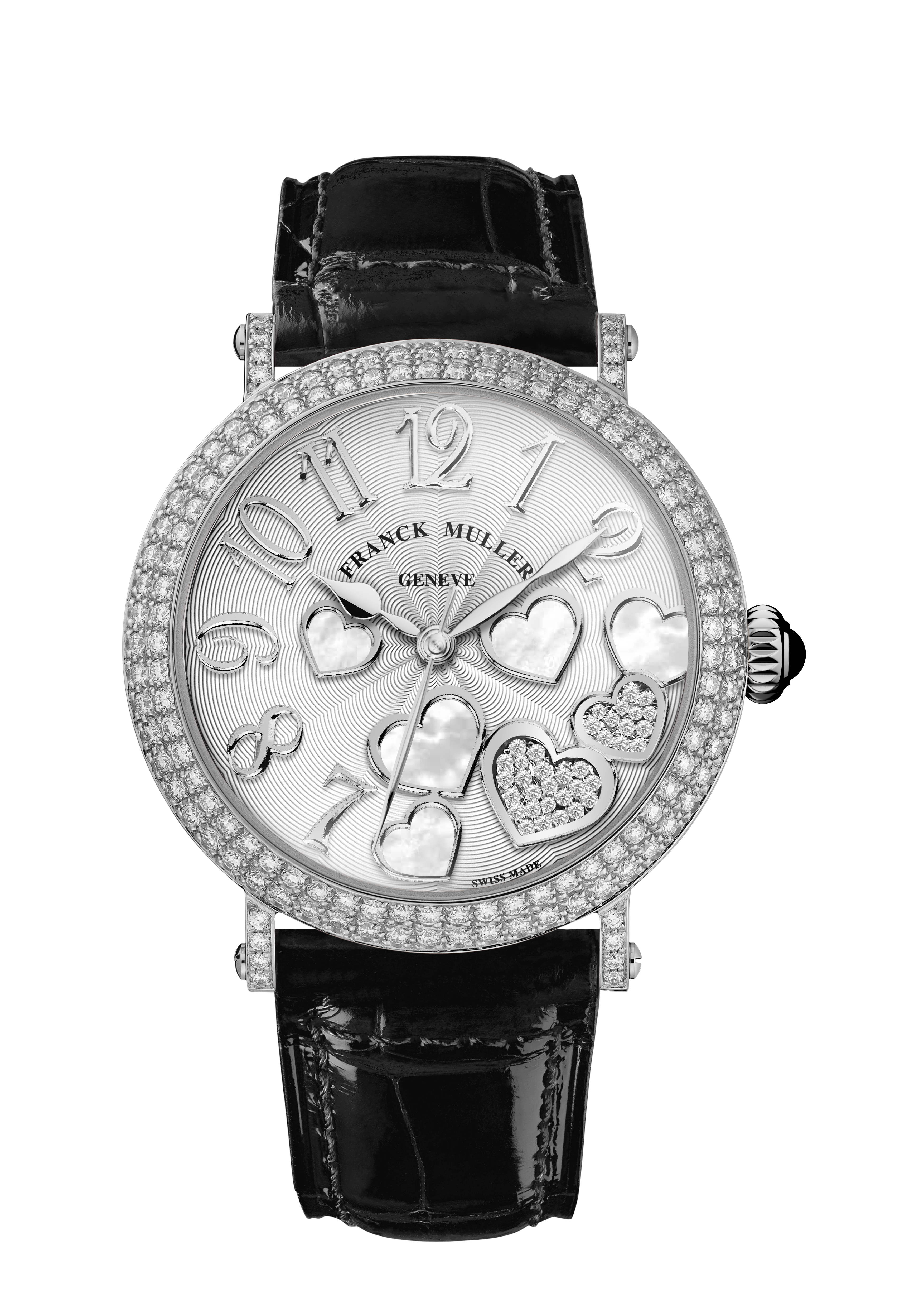 Round Heart White Gold Black